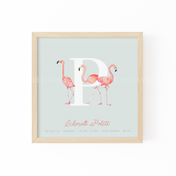 Flamingo babakép keretben